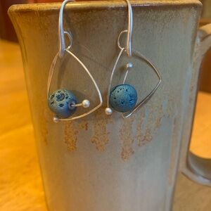 Silver and Blue Meteorite